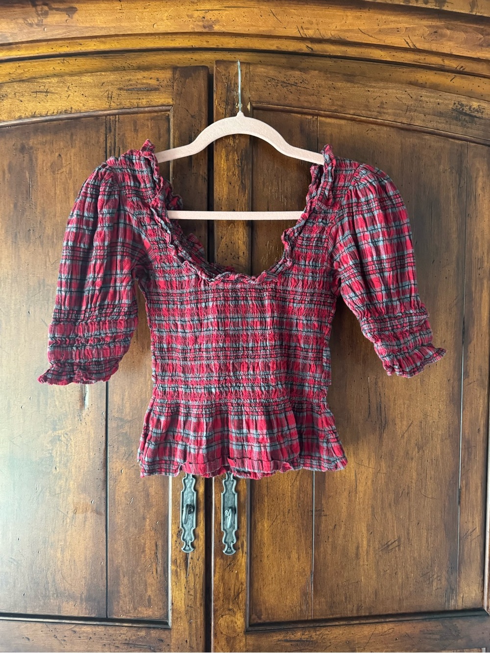 Damson Madder Megan Plaid Top Size US 2 - Picture 6 of 8